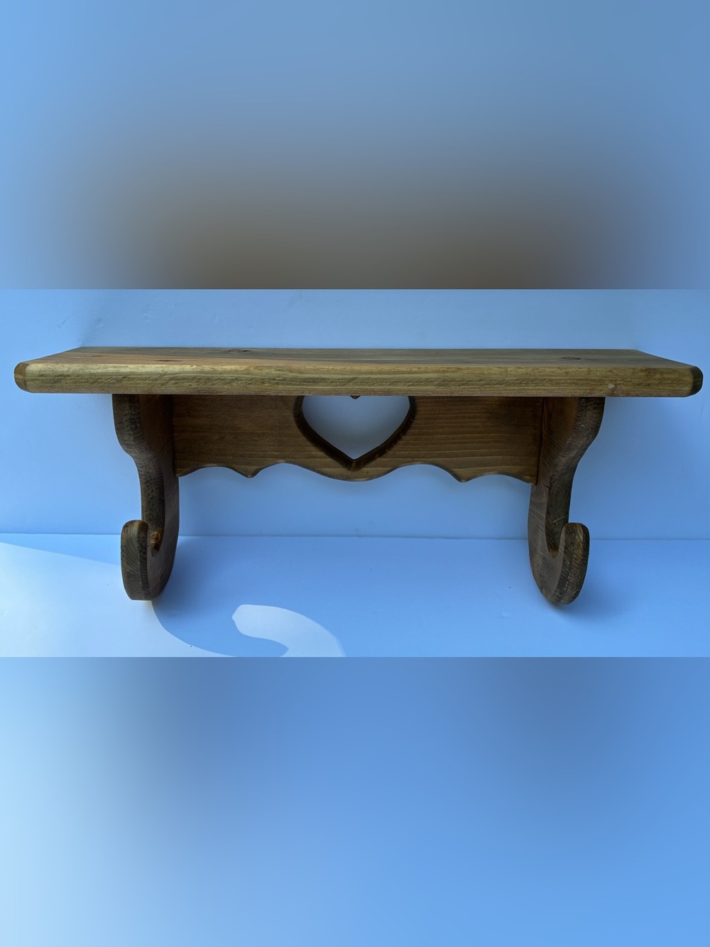 Vintage Wood Heart Wall Shelf Hooks Cottagecore Farmhouse